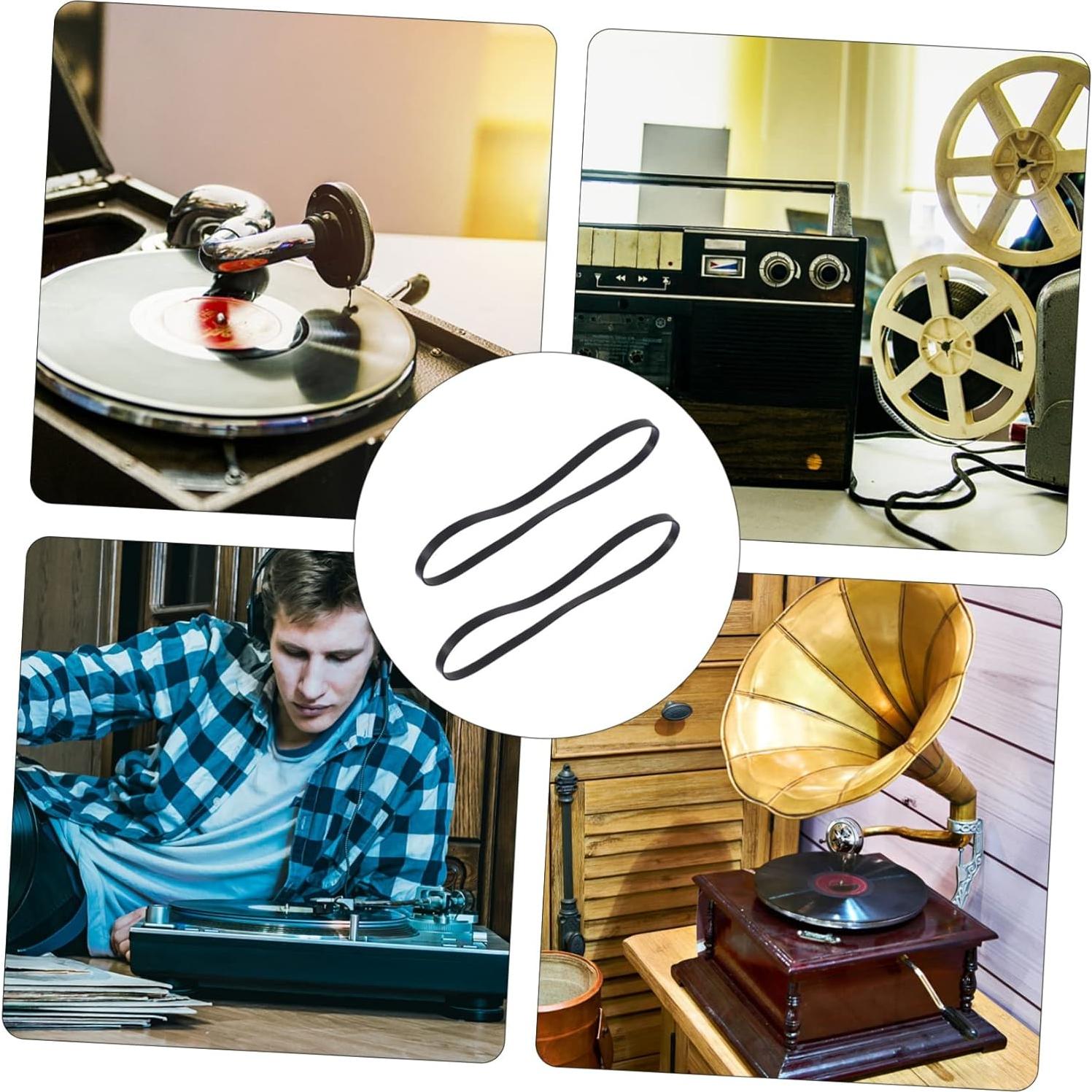 2 Correas de Reemplazo de Goma para Tornamesa KONTONTY 14.8x0.5cm