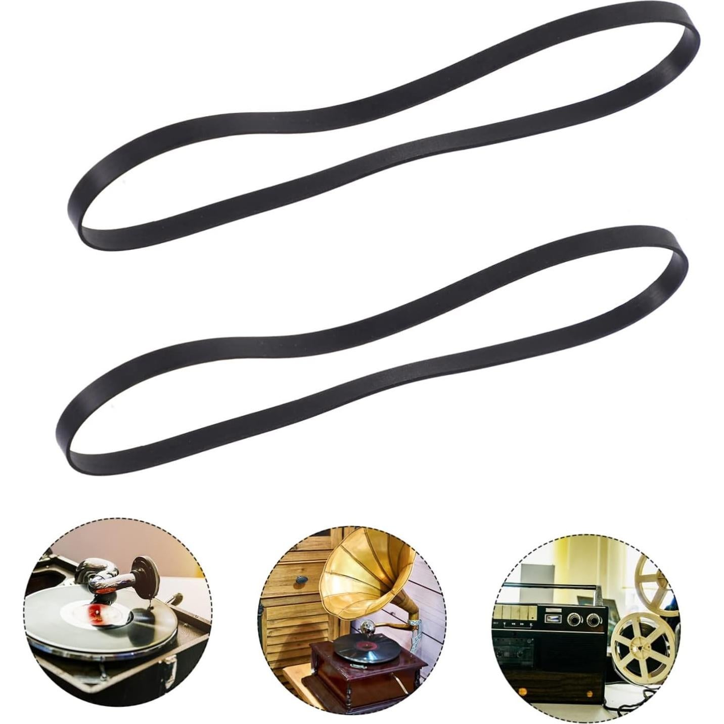 2 Correas de Reemplazo de Goma para Tornamesa KONTONTY 14.8x0.5cm