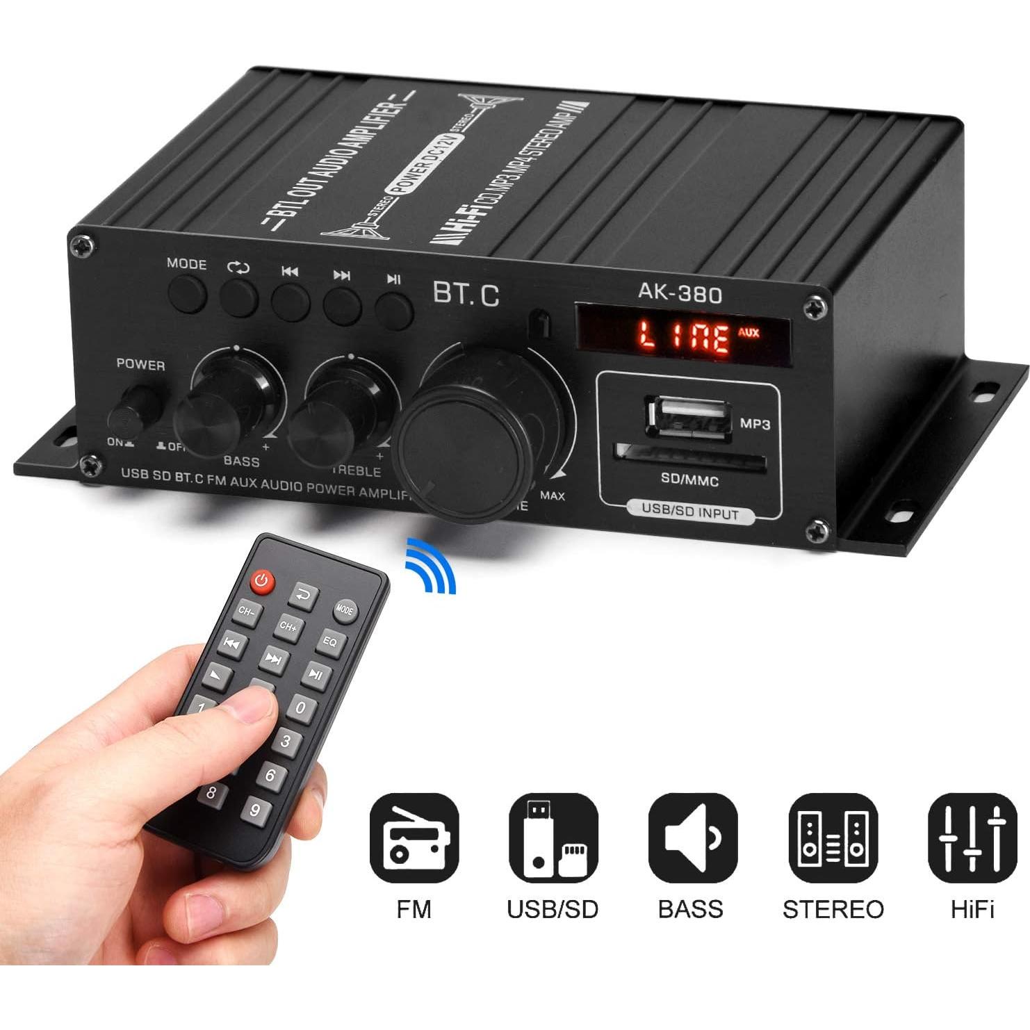 Amplificador de Audio Bluetooth 5.0 Suacopzar AB3004-SL 400W HiFi