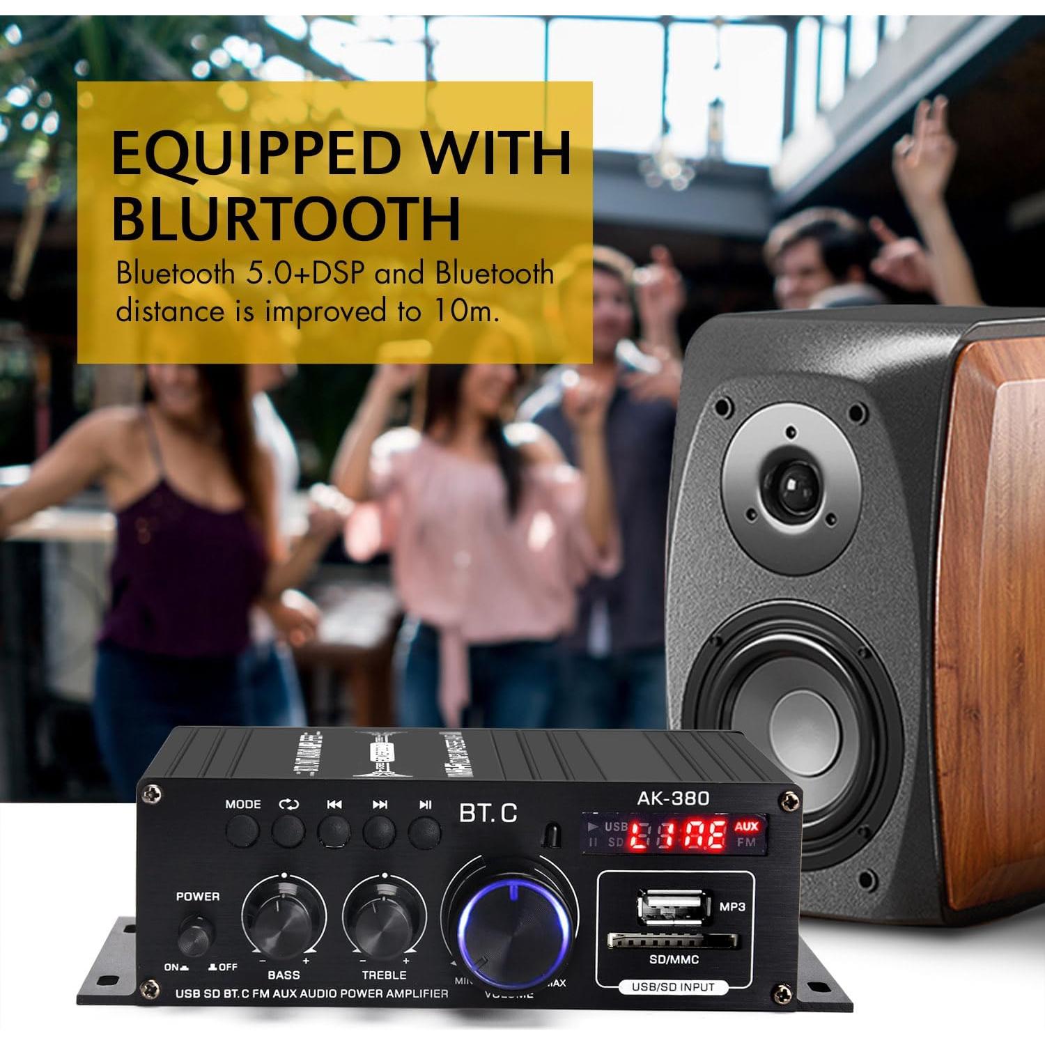 Amplificador de Audio Bluetooth 5.0 Suacopzar AB3004-SL 400W HiFi