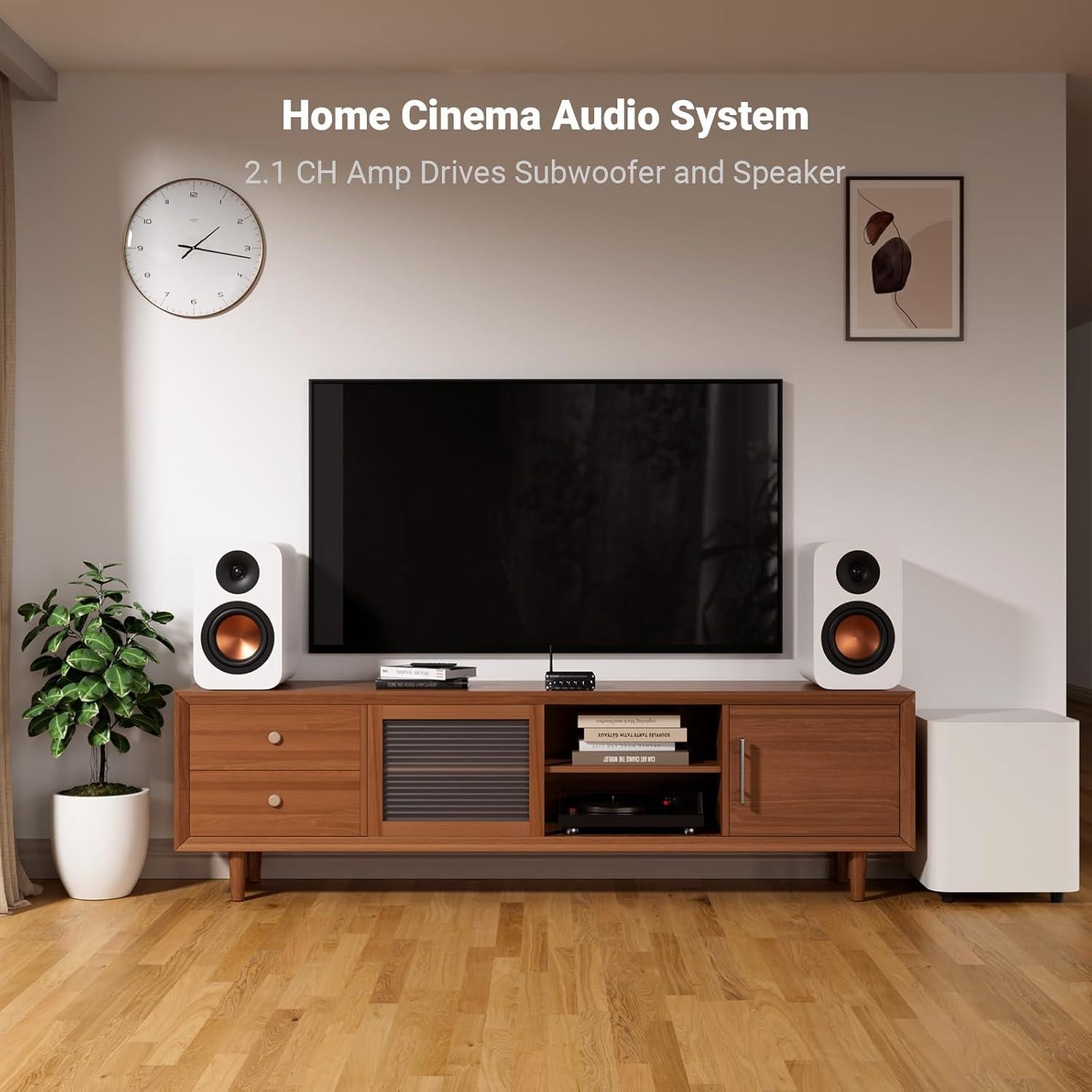 Amplificador Estéreo Bluetooth 5.0 Fosi Audio BT30D 50W x2+100W