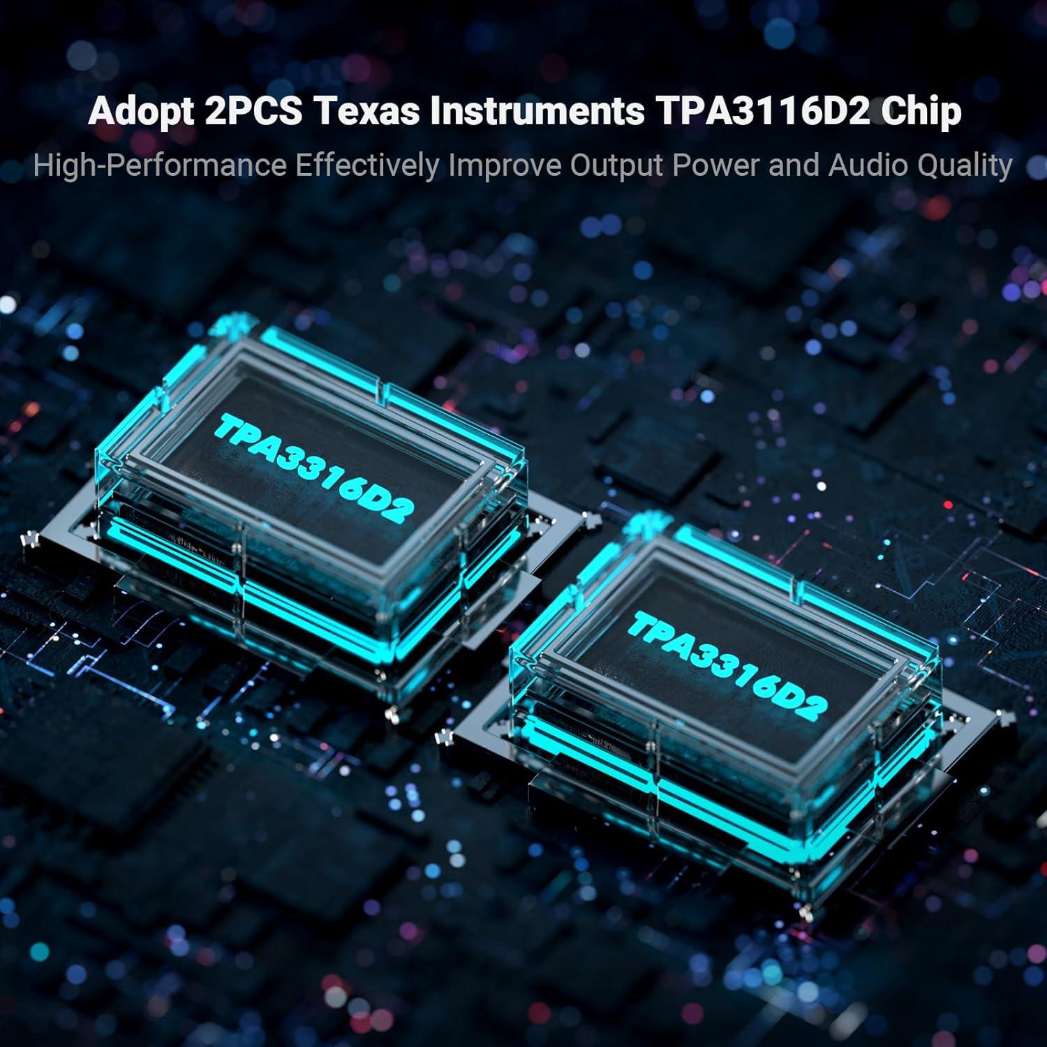 Amplificador Estéreo Bluetooth 5.0 Fosi Audio BT30D 50W x2+100W