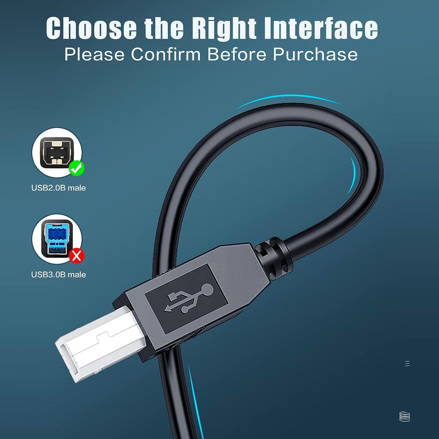 Cable USB A macho a B macho 3m LUNLING para ION Audio