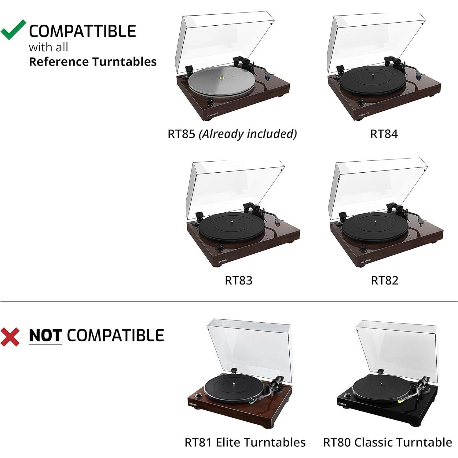 Plato Acrílico Fluance RT82/RT83/RT84/RT85 + Estabilizador HiFi