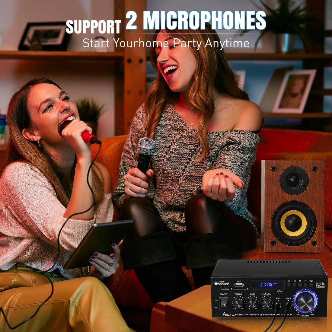 Amplificador Estéreo Woopker AK45 300W Bluetooth 5.0