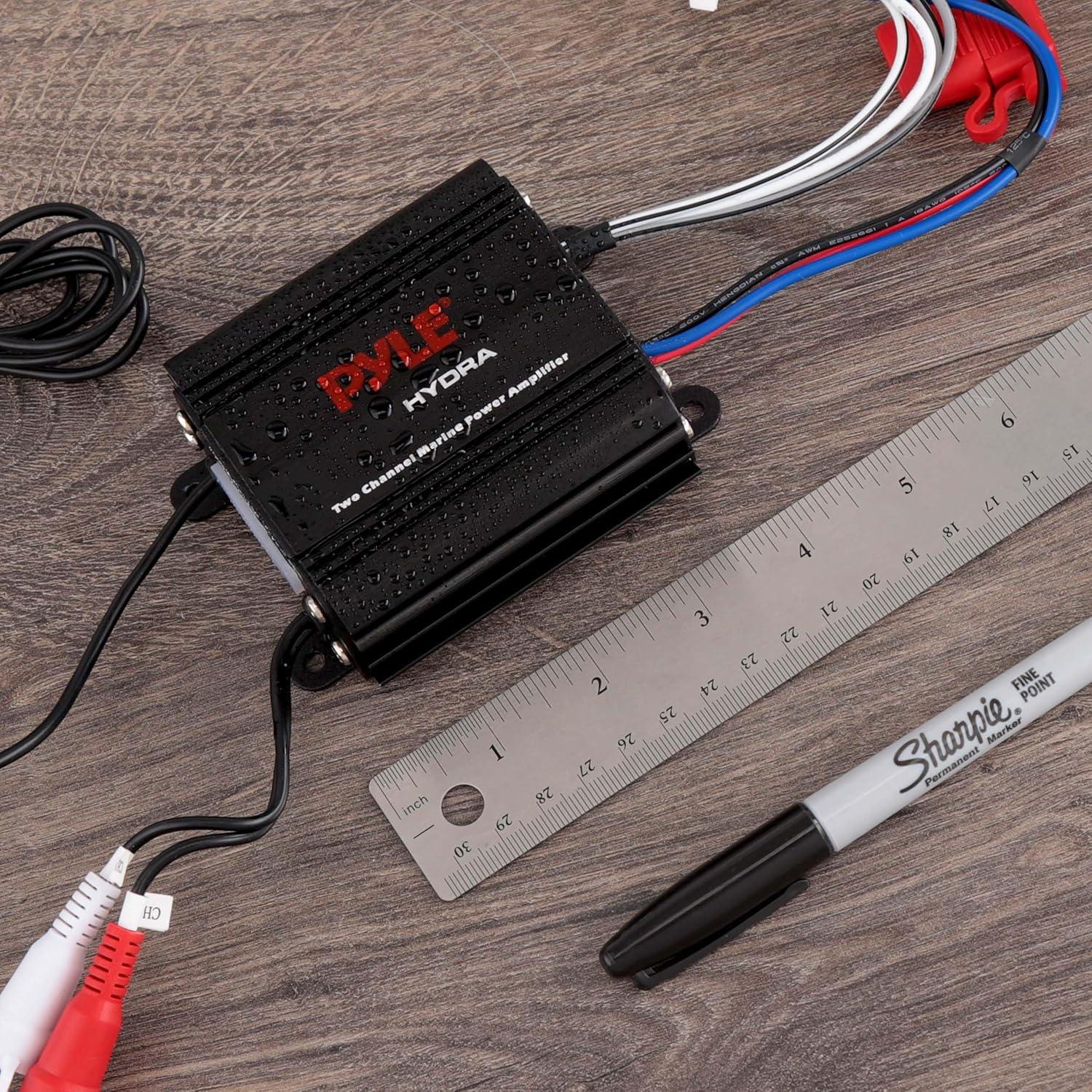 Amplificador Marino Pyle PLMRMP1B 2 Canales 400W Impermeable