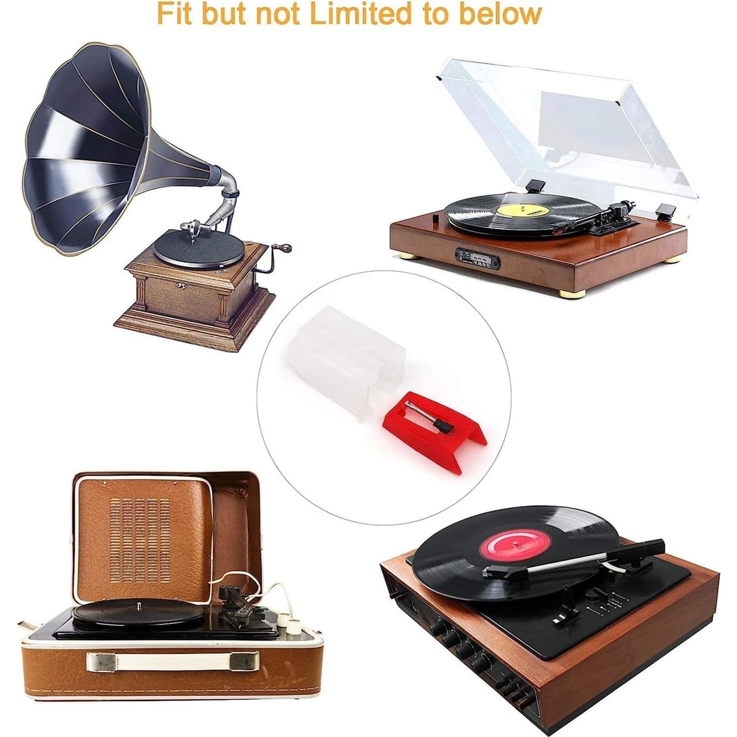 Agujas de Tocadiscos KONEWONG Ruby - Reemplazo Estilete Rojo - Paquete de 4