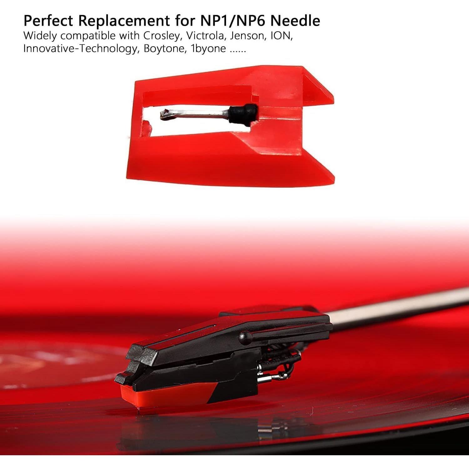 Agujas de Tocadiscos KONEWONG Ruby - Reemplazo Estilete Rojo - Paquete de 4