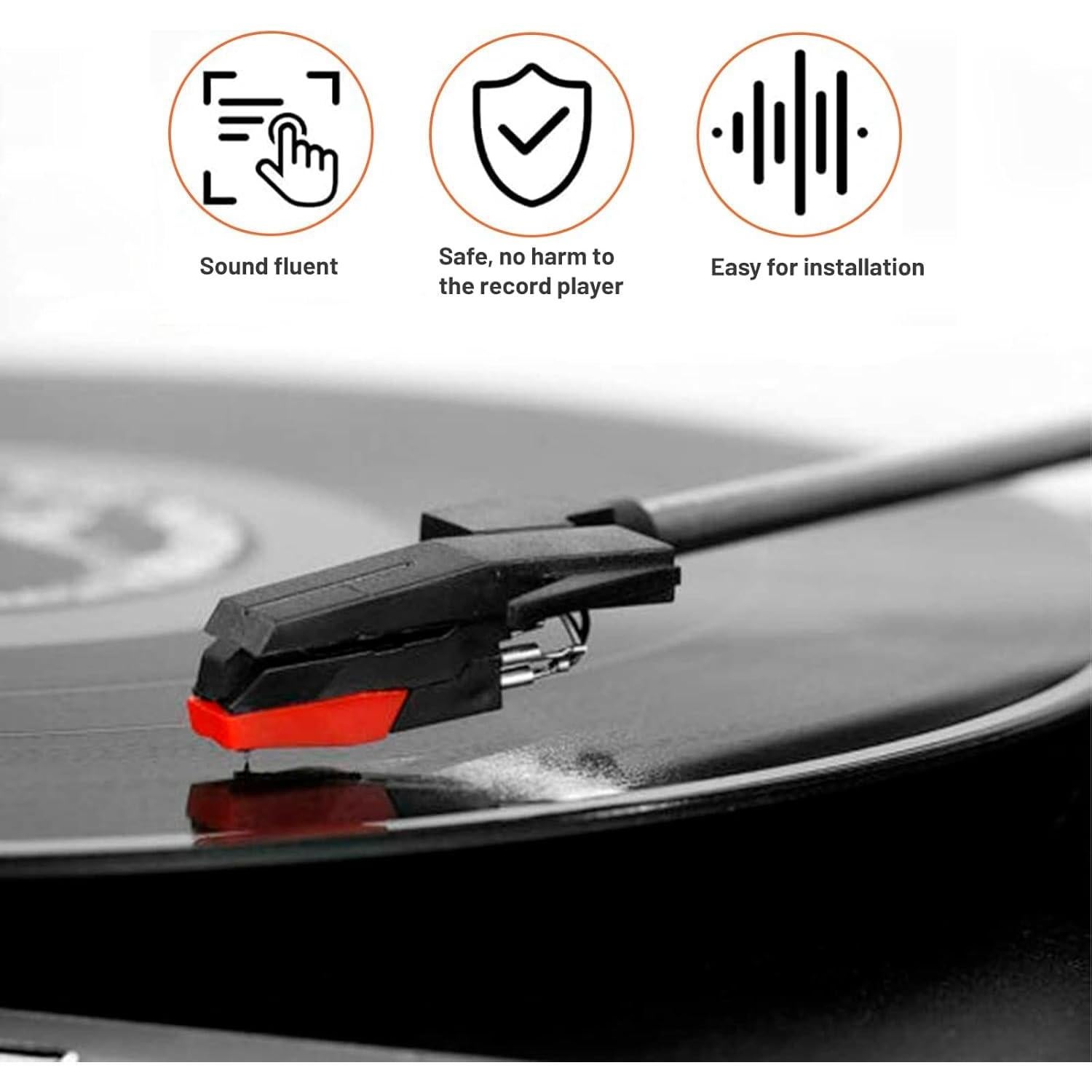 Agujas de Tocadiscos KONEWONG Ruby - Reemplazo Estilete Rojo - Paquete de 4