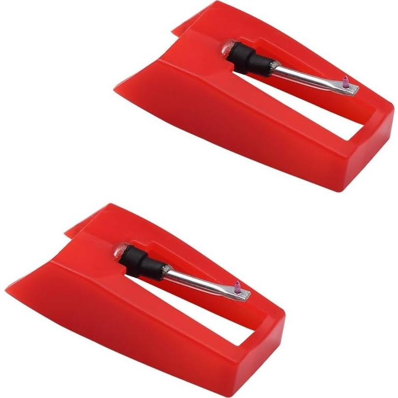 Reemplazo Aguja Tocadiscos 2pcs + Alfombrilla Silicona 17.78cm
