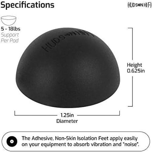 Pies de Aislamiento de Silicona Hudson Hi-Fi - 4 Piezas Antideslizantes