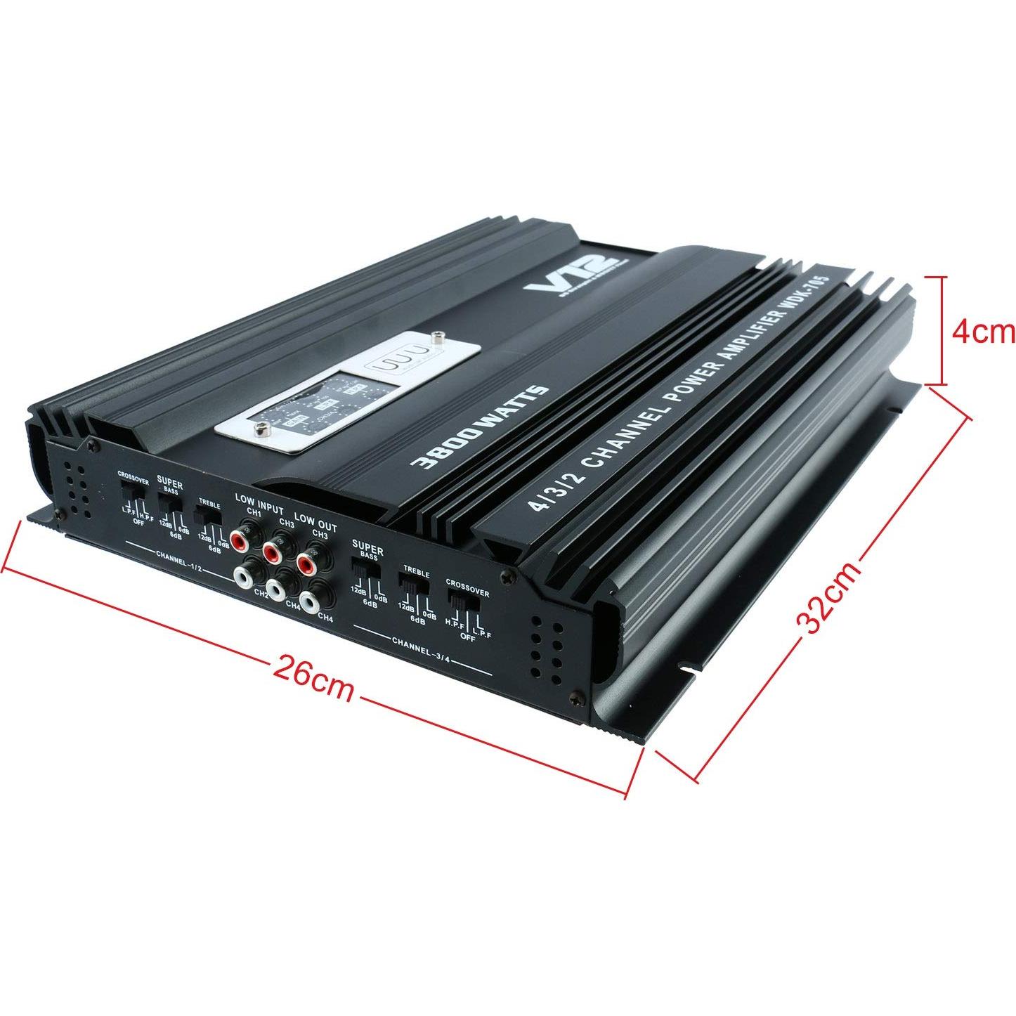 Amplificador Estéreo de 4 Canales YaeCCC V12 705 120W RMS