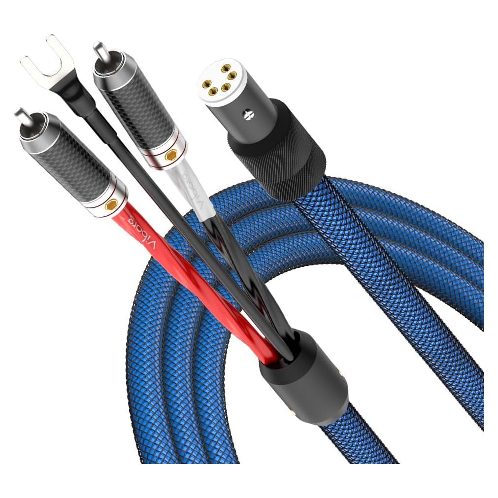 Cable de Tono Viborg LC800 3M Cobre Plateado 5 Pin DIN a RCA