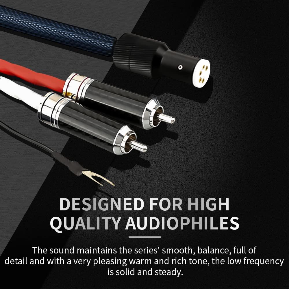 Cable de Tono Viborg LC800 3M Cobre Plateado 5 Pin DIN a RCA