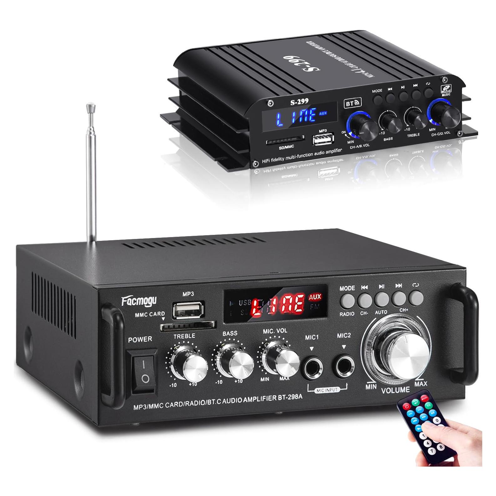 Amplificador de Audio Estéreo Bluetooth Facmogu 298A 300W