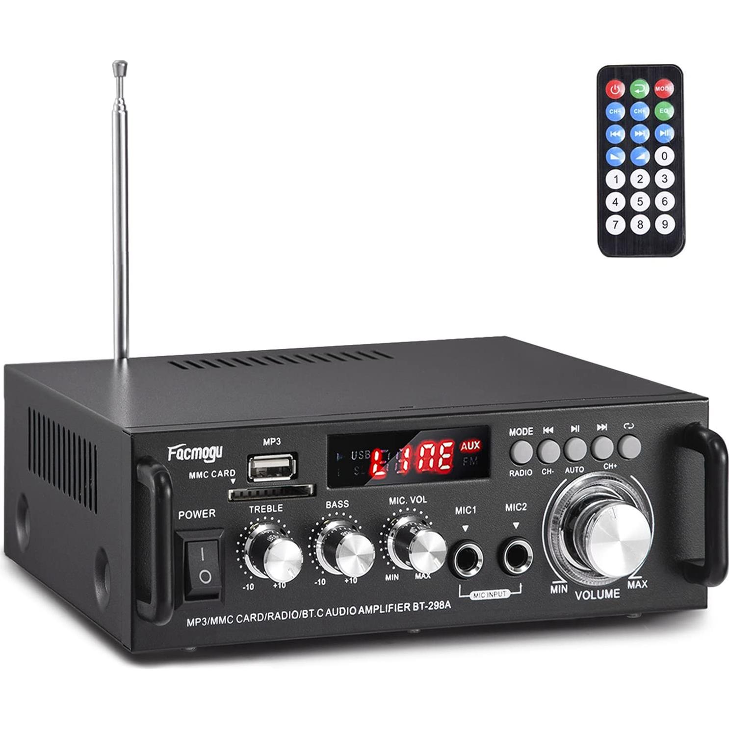 Amplificador de Audio Estéreo Bluetooth Facmogu 298A 300W