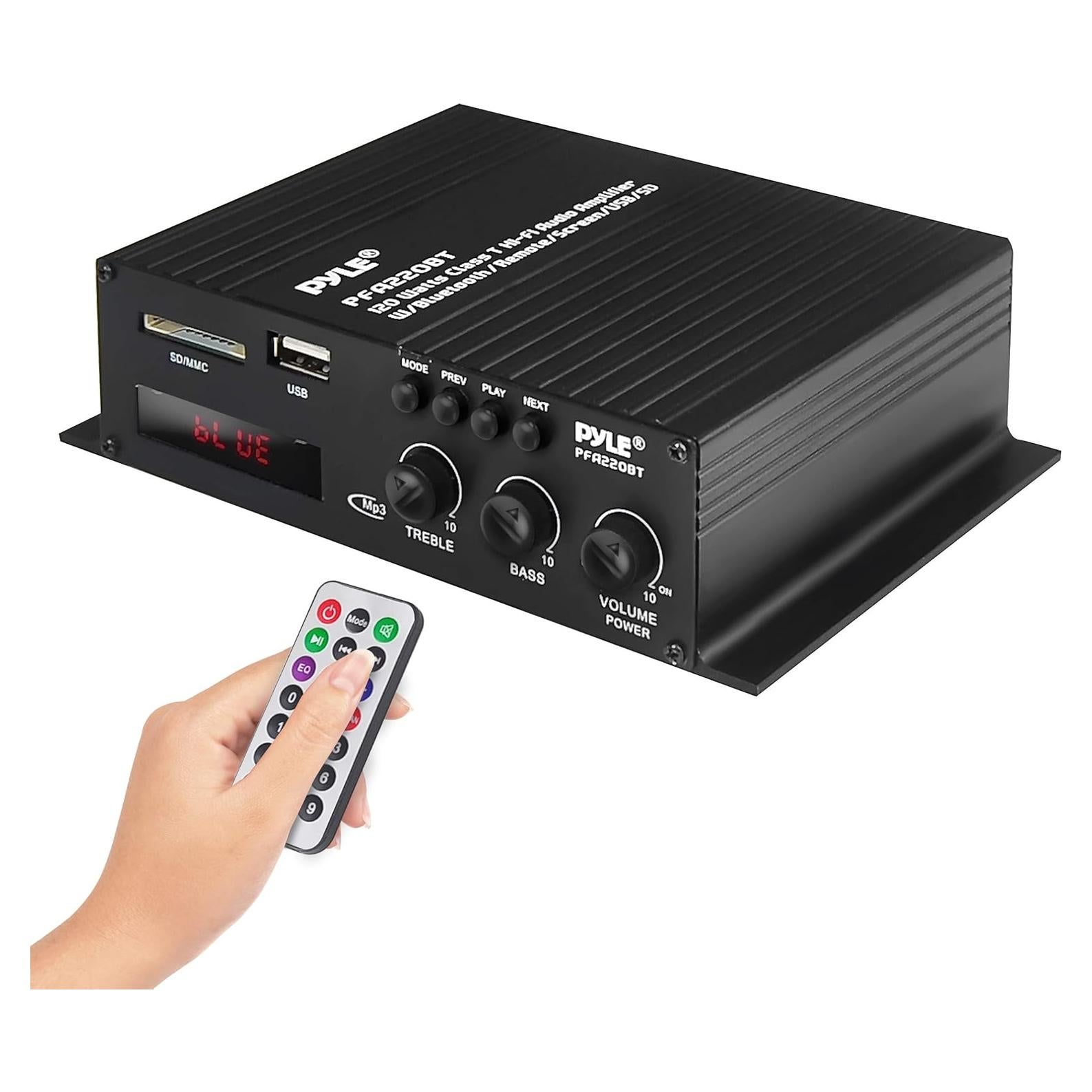 Amplificador de Audio Bluetooth Pyle PFA220BT 120W Doble Canal