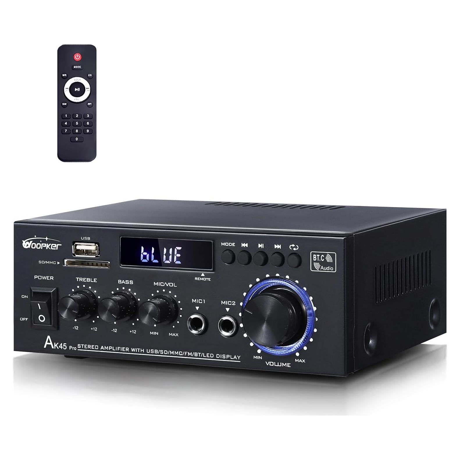 Amplificador Estéreo AK45Pro 400W Bluetooth 5.3 para Hogar