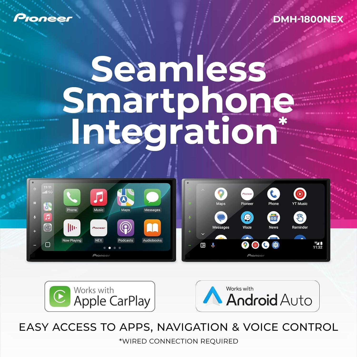 Receptor Multimedia Pioneer DMH-1800NEX Doble DIN 6.8" Bluetooth