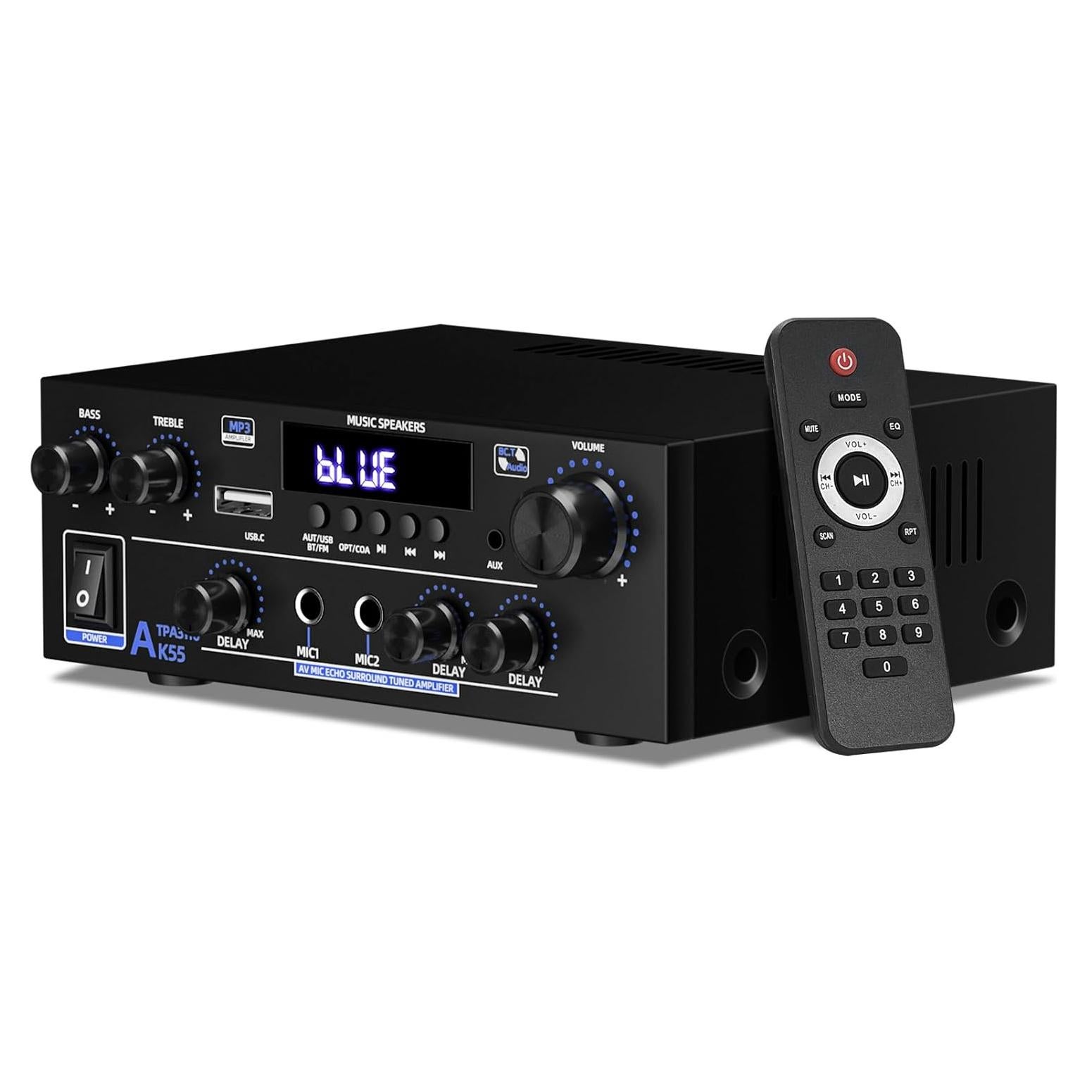 Amplificador de Audio Estéreo 1000W Bluetooth 5.3 AK55