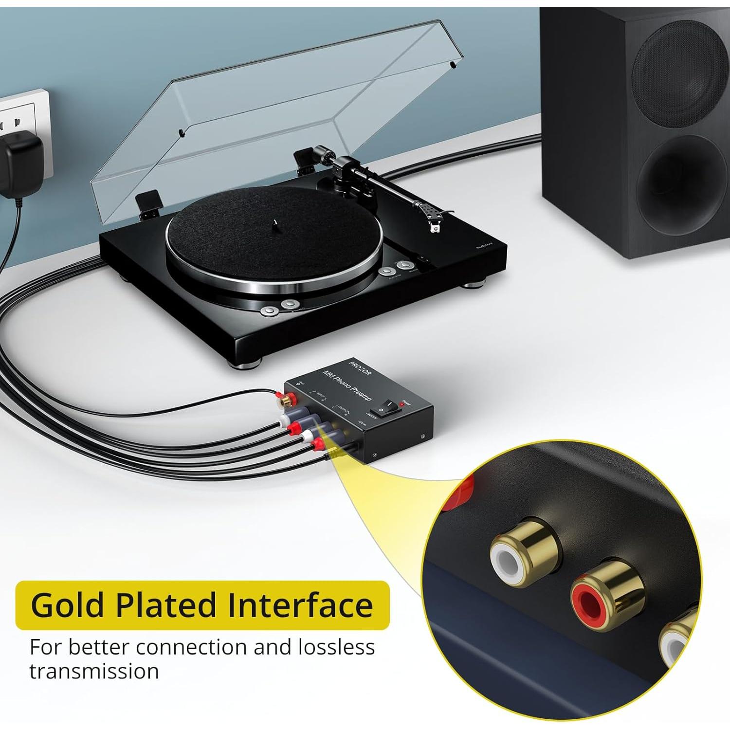 Amplificador de Audio Estéreo PROZOR MM Phono RCA Bajo Ruido