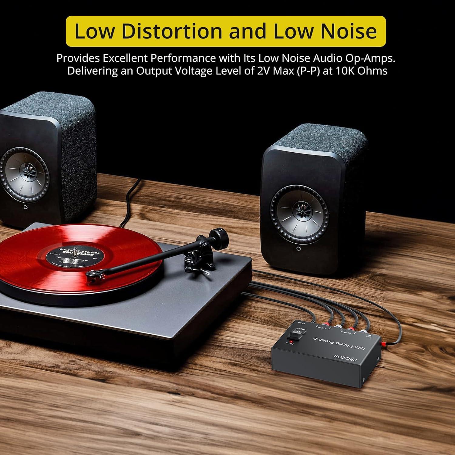 Amplificador de Audio Estéreo PROZOR MM Phono RCA Bajo Ruido