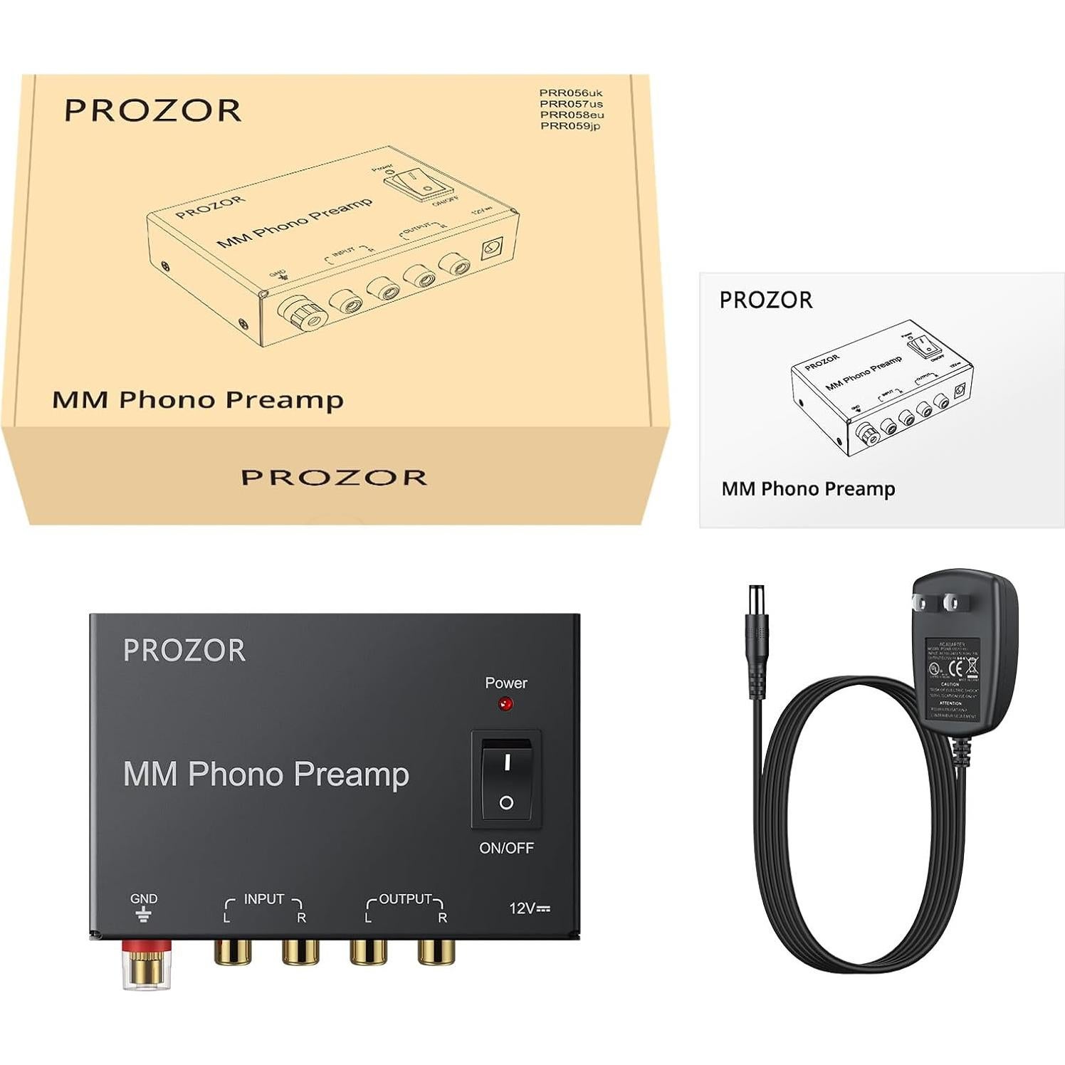Amplificador de Audio Estéreo PROZOR MM Phono RCA Bajo Ruido