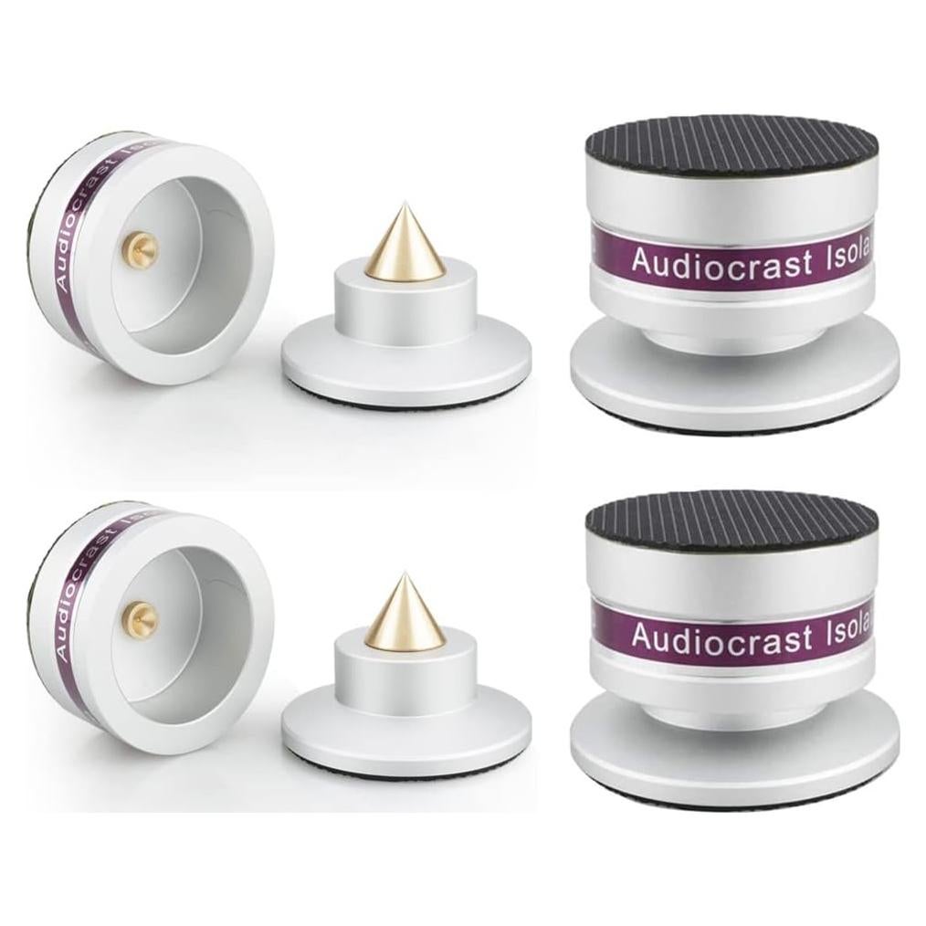 Pies de Aislamiento de Altavoz Tertullus - 4 Pcs Aluminio Plata