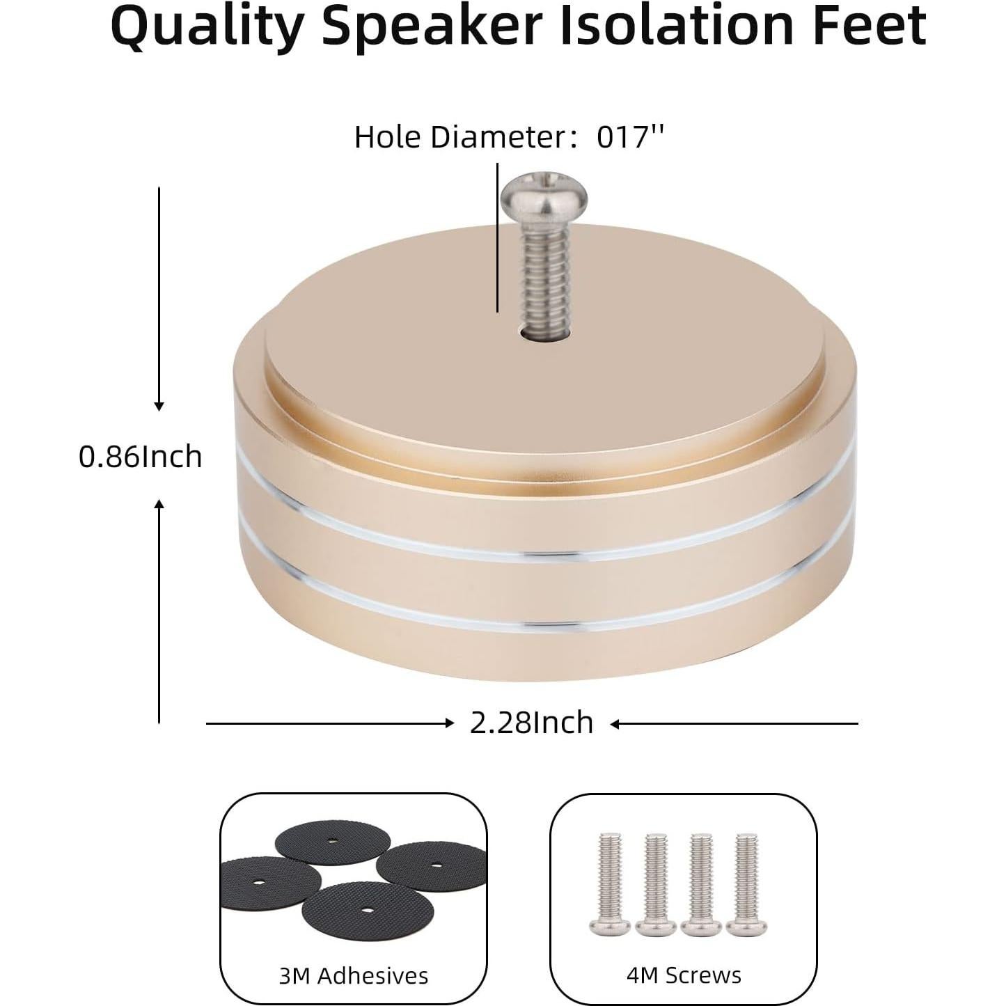 Pies de Aislamiento Monosaudio para Tornamesa y Altavoces Oro