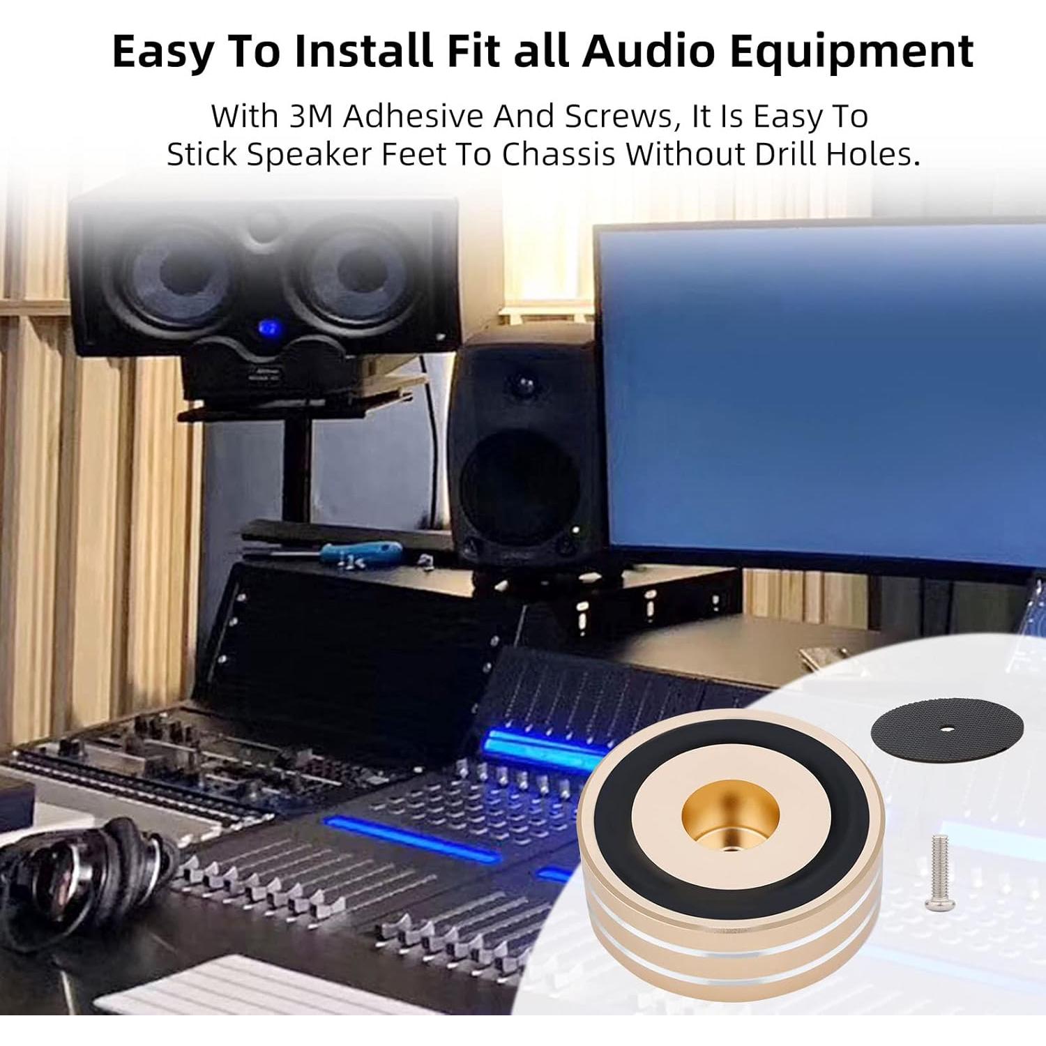 Pies de Aislamiento Monosaudio para Tornamesa y Altavoces Oro