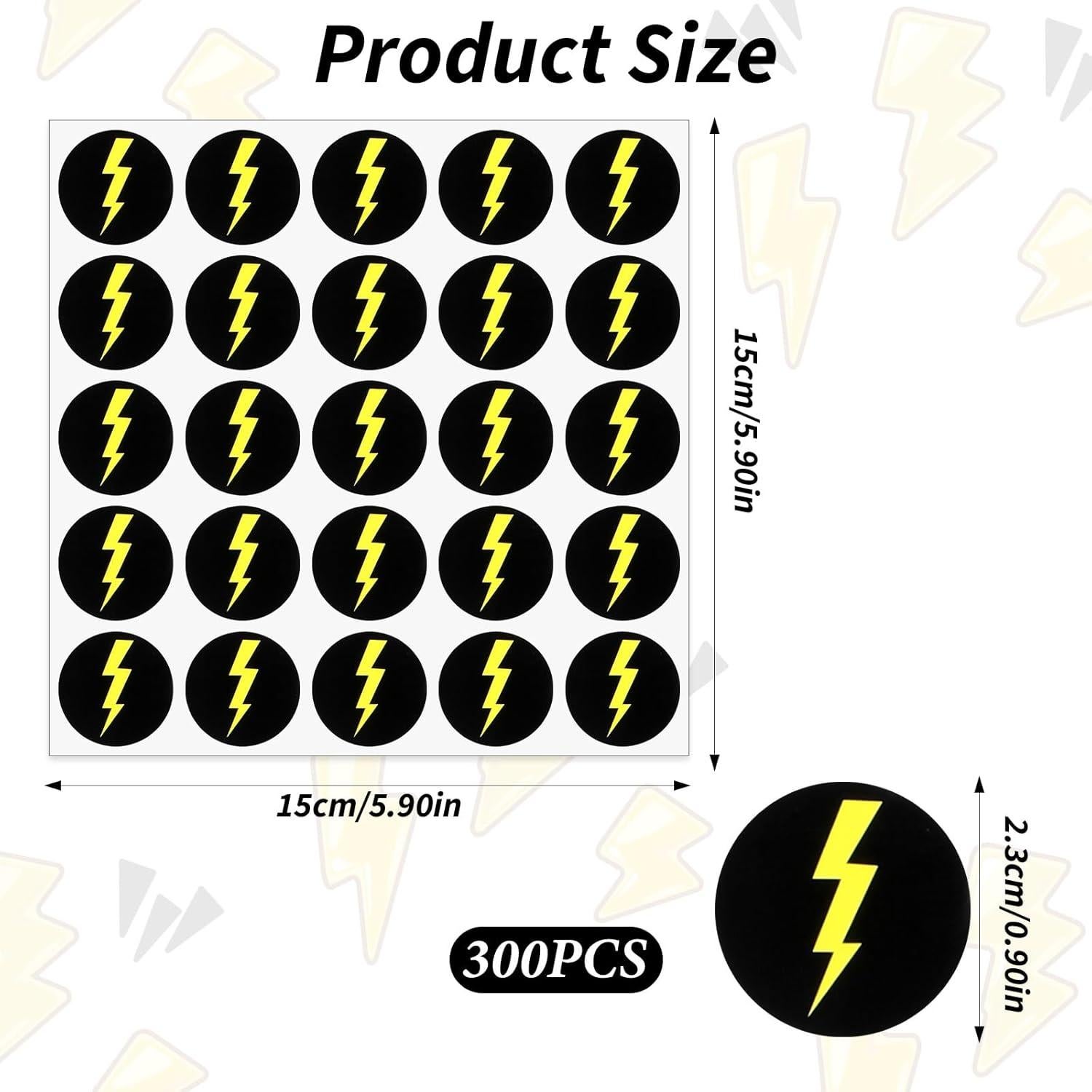 300 Calcomanías de Rayo Zelphvt para Casco y Decoración