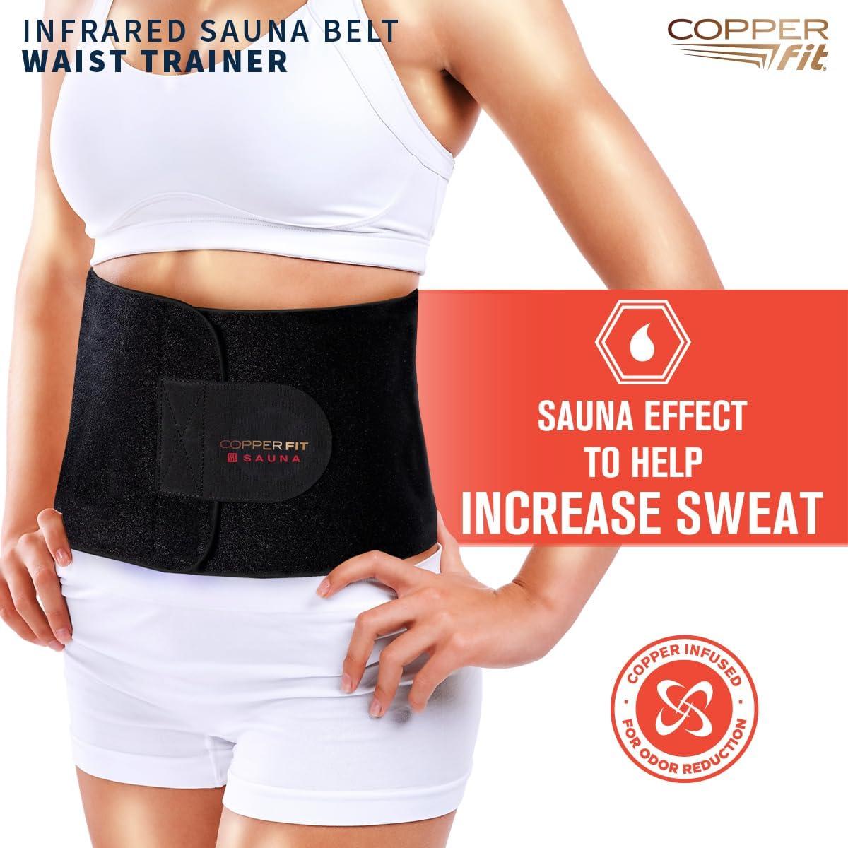 Cinturón Sauna Infrarrojo Copper Fit Unisex - Ajustable, Negro