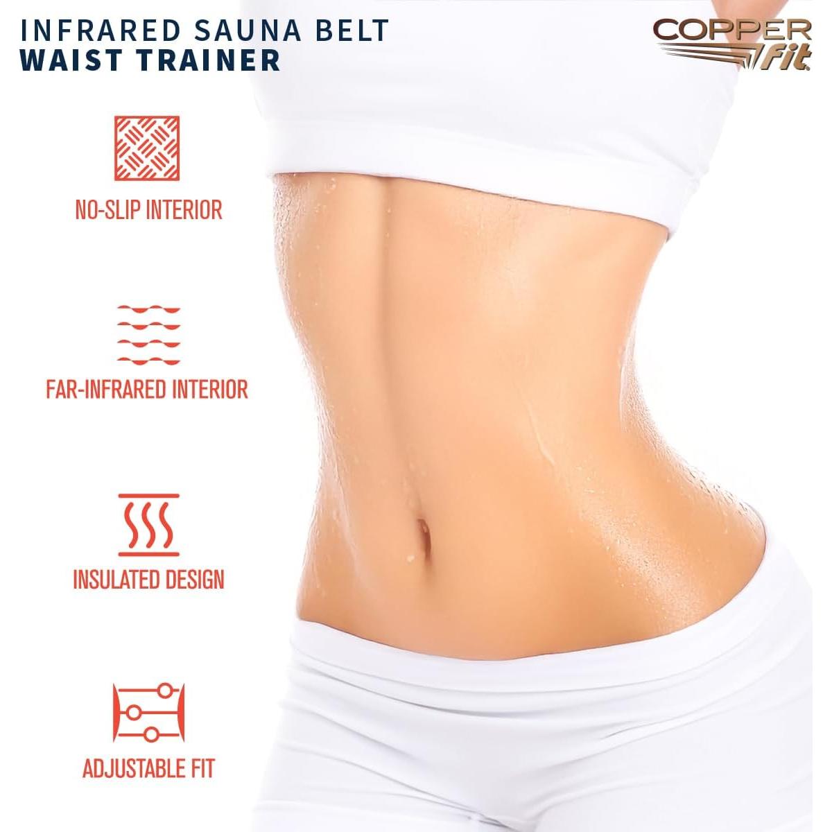 Cinturón Sauna Infrarrojo Copper Fit Unisex - Ajustable, Negro