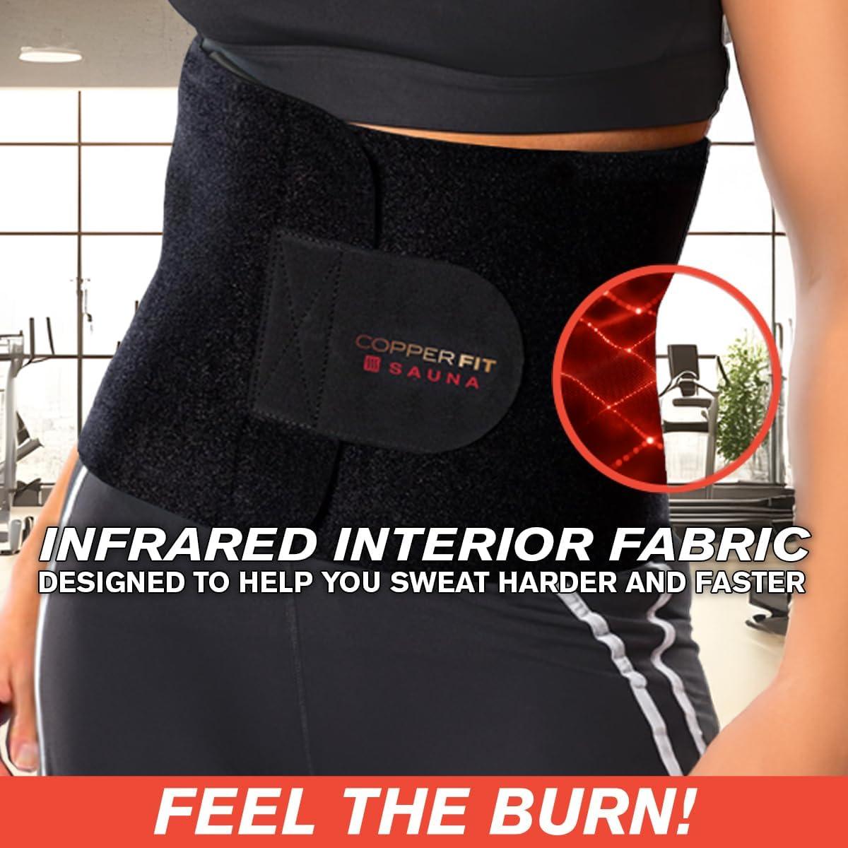 Cinturón Sauna Infrarrojo Copper Fit Unisex - Ajustable, Negro