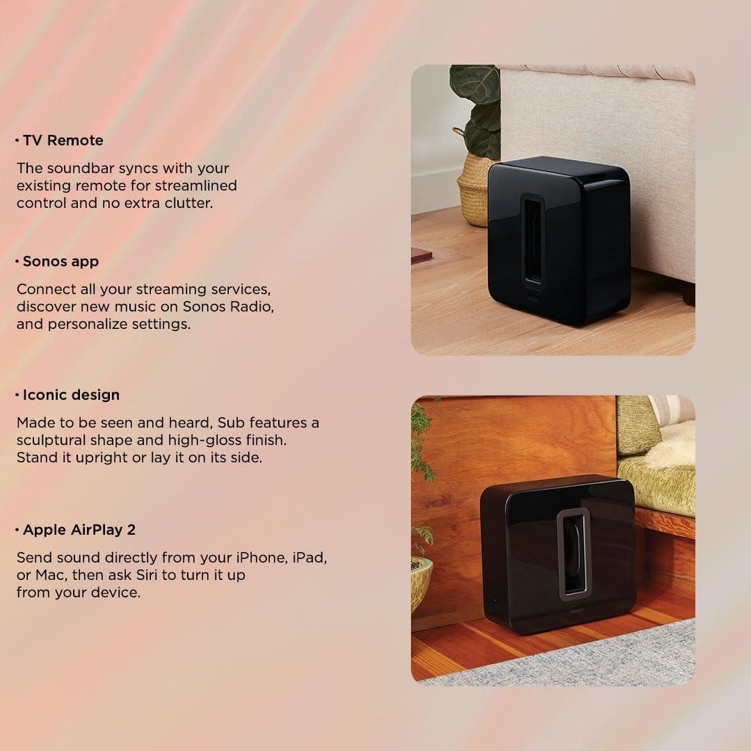 Subwoofer Inalámbrico Sonos Sub Gen 3 - Negro 15.5 kg