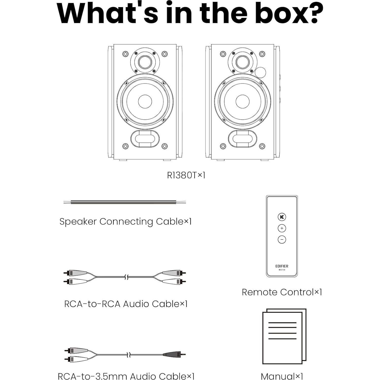 Altavoces Edifier R1380T 2.0 Estéreo 42W RMS Control Remoto