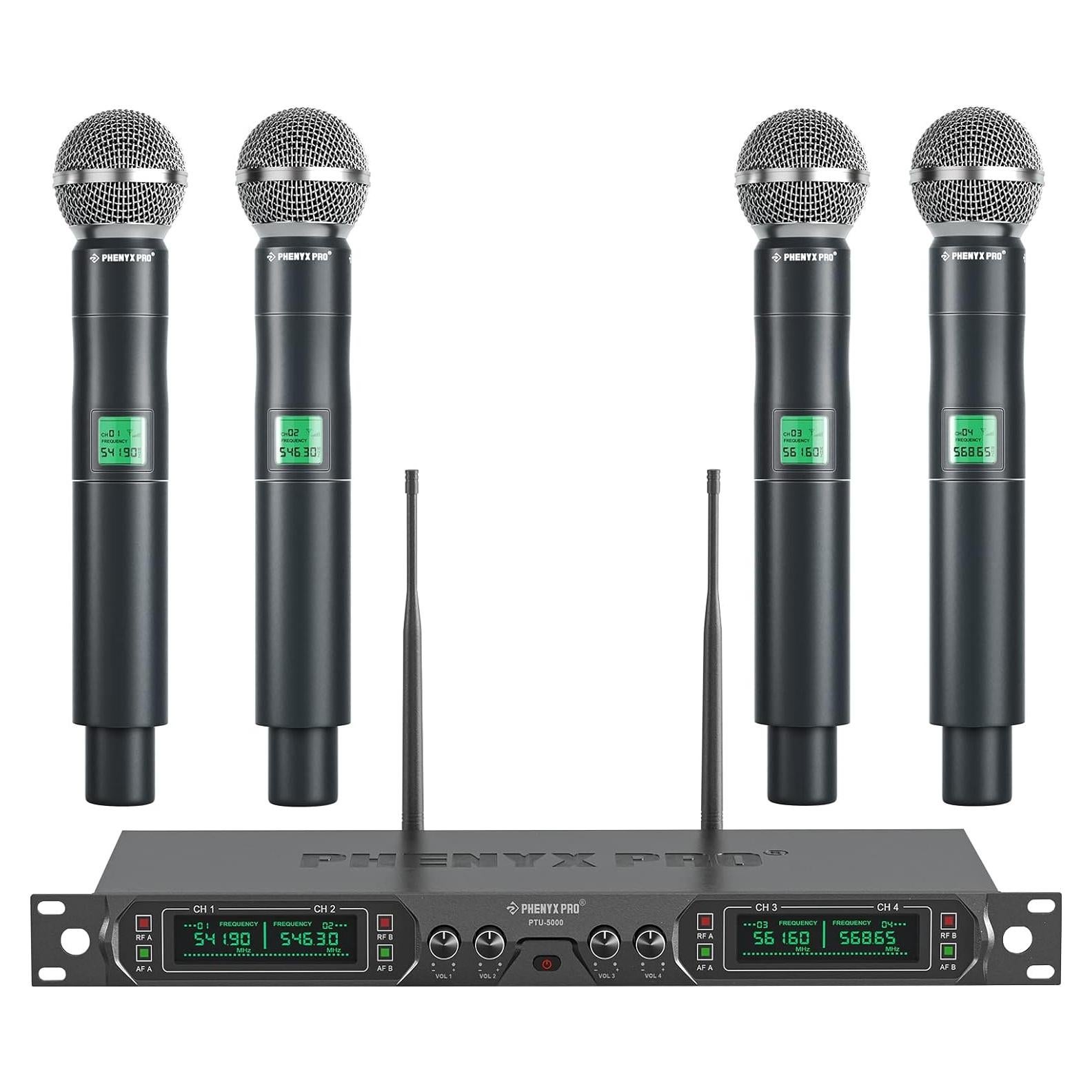 Sistema de Micrófono Inalámbrico Phenyx Pro PTU-5000A 4 Canales