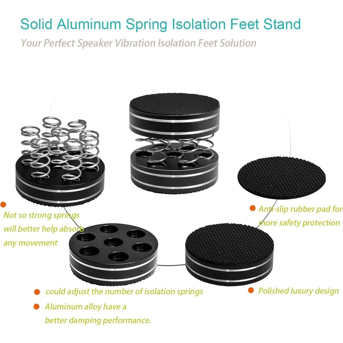 Pies de Aislamiento de Aluminio UCINNOVATE para Tornamesa - 4 Pcs