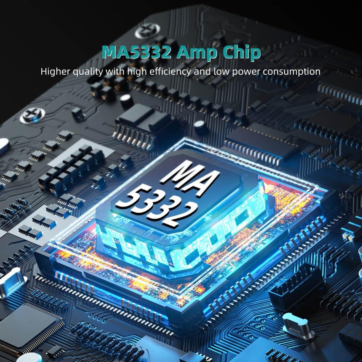 Amplificador Estéreo SMSL PA40, 165W x 2, Control Remoto