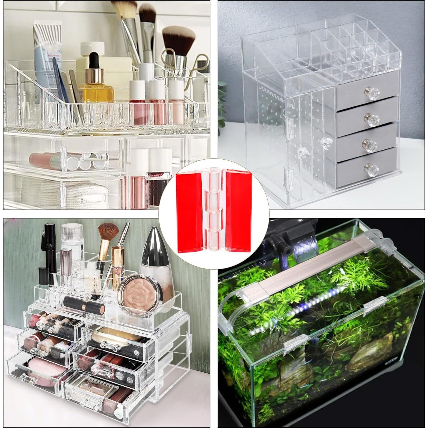 4 Bisagras Plásticas Autoadhesivas Mozeat Lens 65x40mm