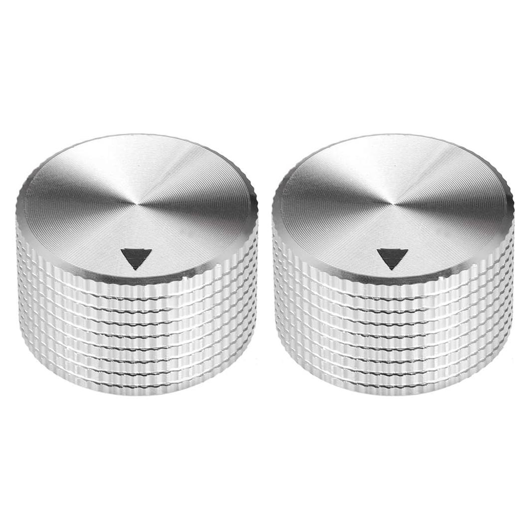 Perillas de Control de Volumen uxcell 25mm Aluminio Plateado 2pcs
