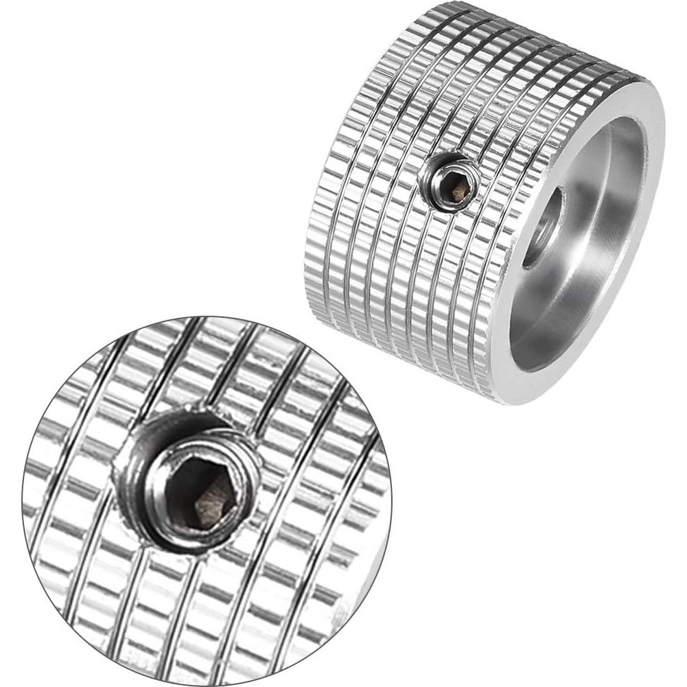 Perillas de Control de Volumen uxcell 25mm Aluminio Plateado 2pcs