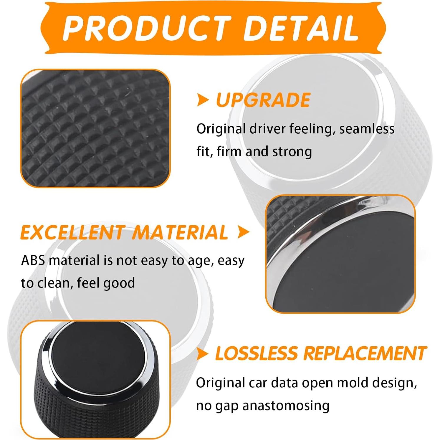 Perillas de Volumen de Coche ijuicy 2 PCS Antideslizantes para Cadillac Chevrolet GMC