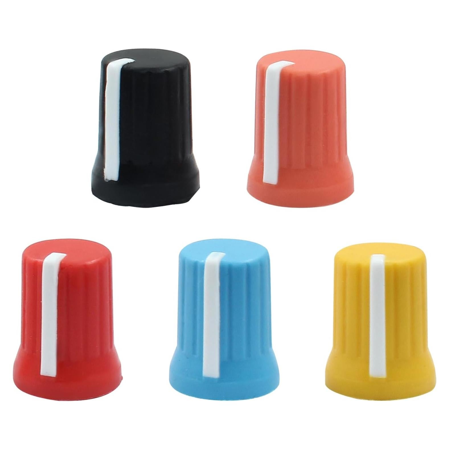 5 Perillas Rotativas EQ Universales Rierdge de Goma - Colores