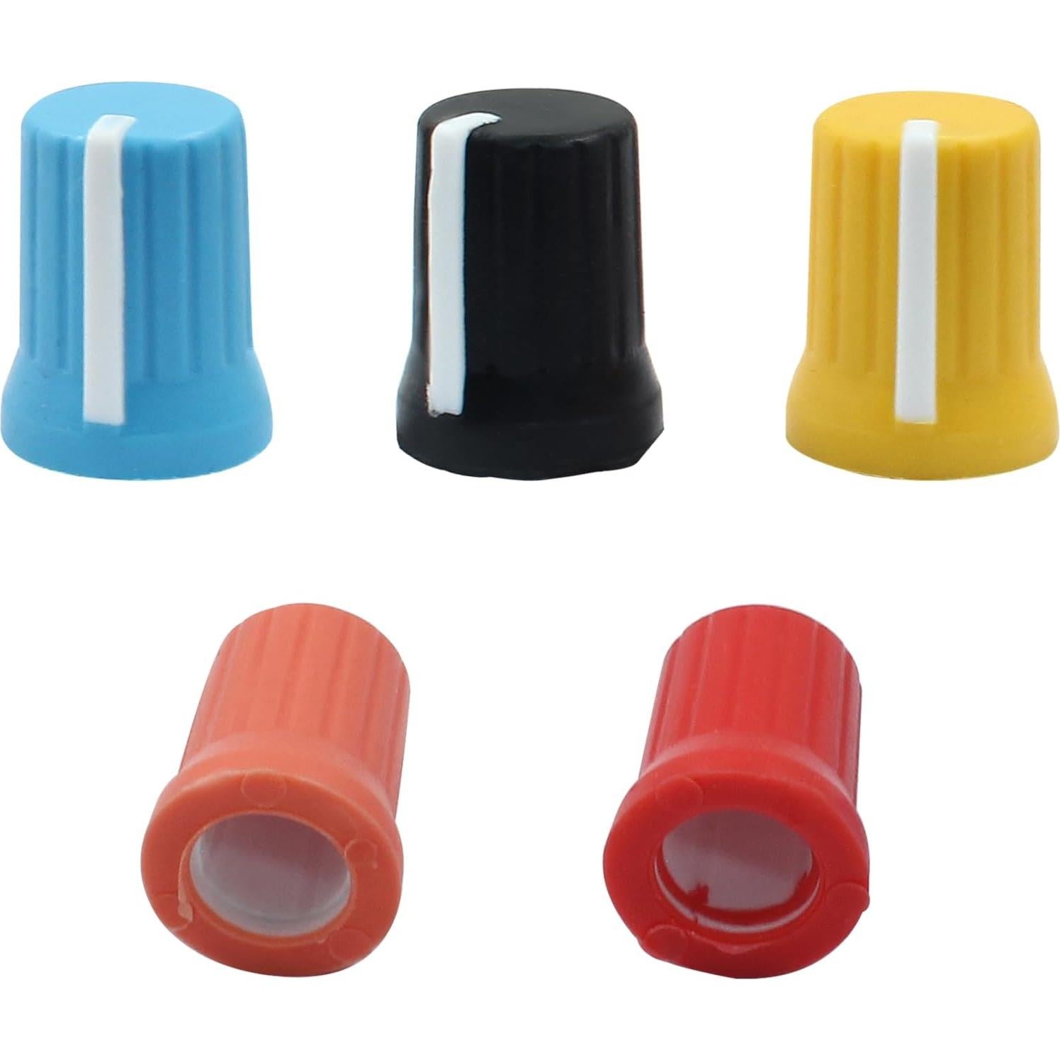 5 Perillas Rotativas EQ Universales Rierdge de Goma - Colores