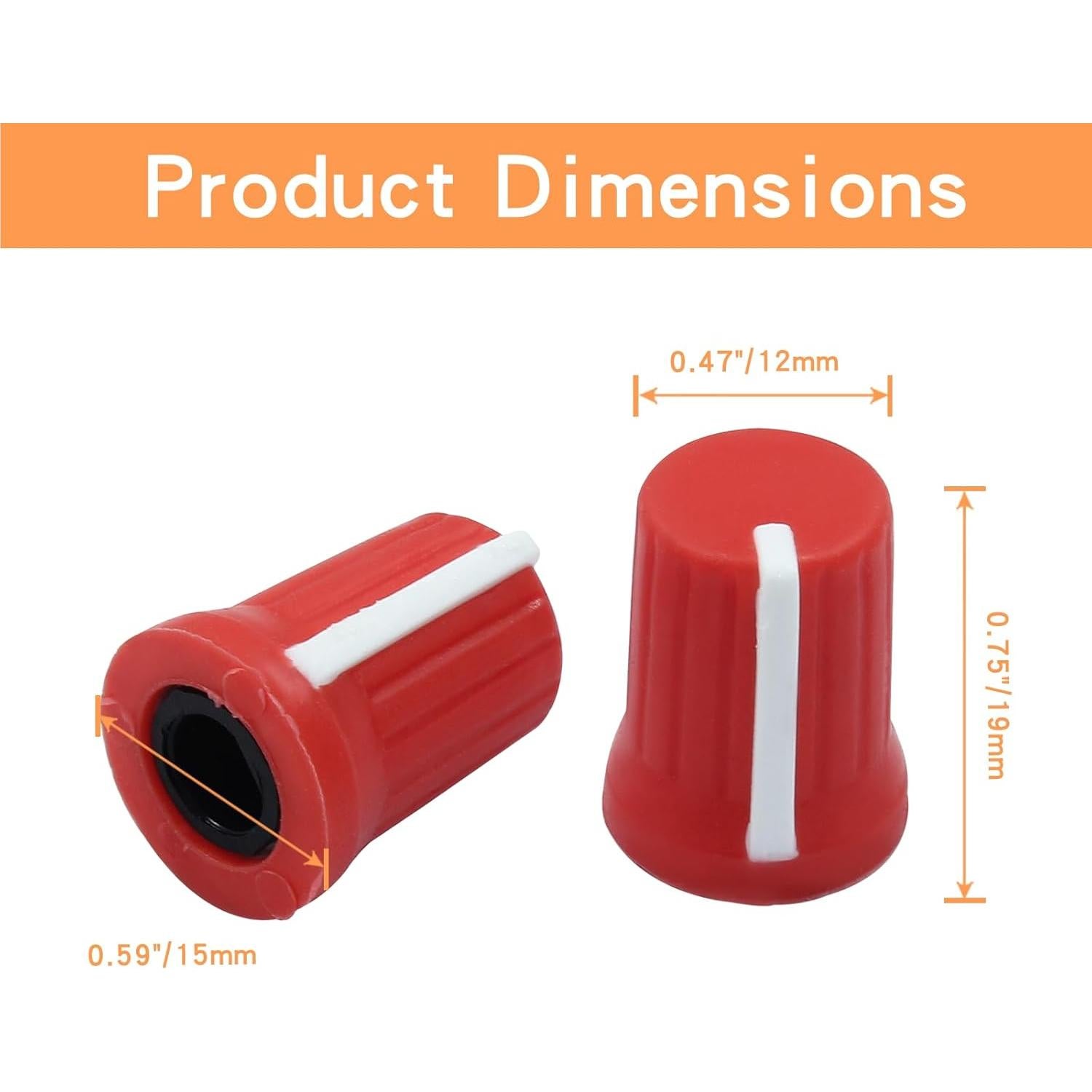 5 Perillas Rotativas EQ Universales Rierdge de Goma - Colores