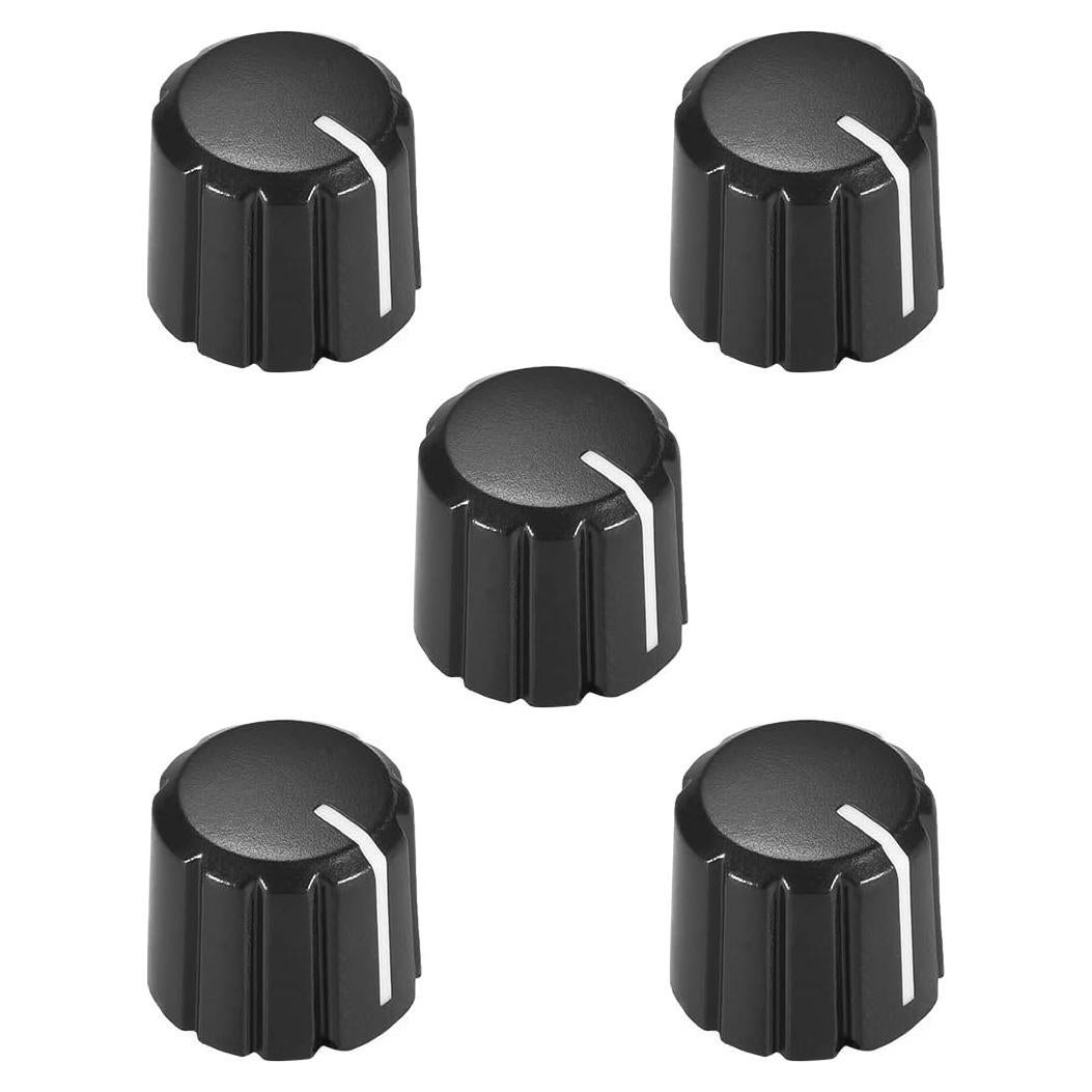 Perillas de Control de Potenciómetro uxcell 5 Pcs Tipo D 4x6mm Negras