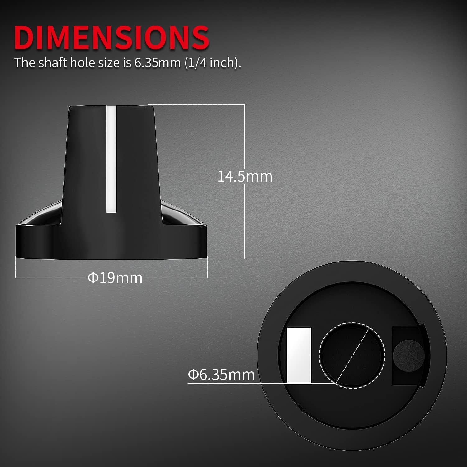 Perillas de Pedal de Guitarra DAIERTEK 6.35mm 12PCS Negro