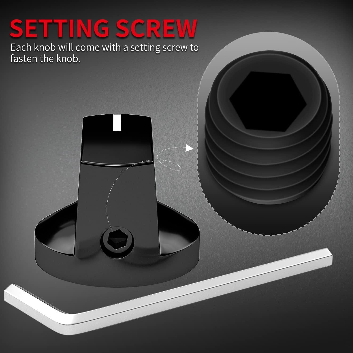 Perillas de Pedal de Guitarra DAIERTEK 6.35mm 12PCS Negro