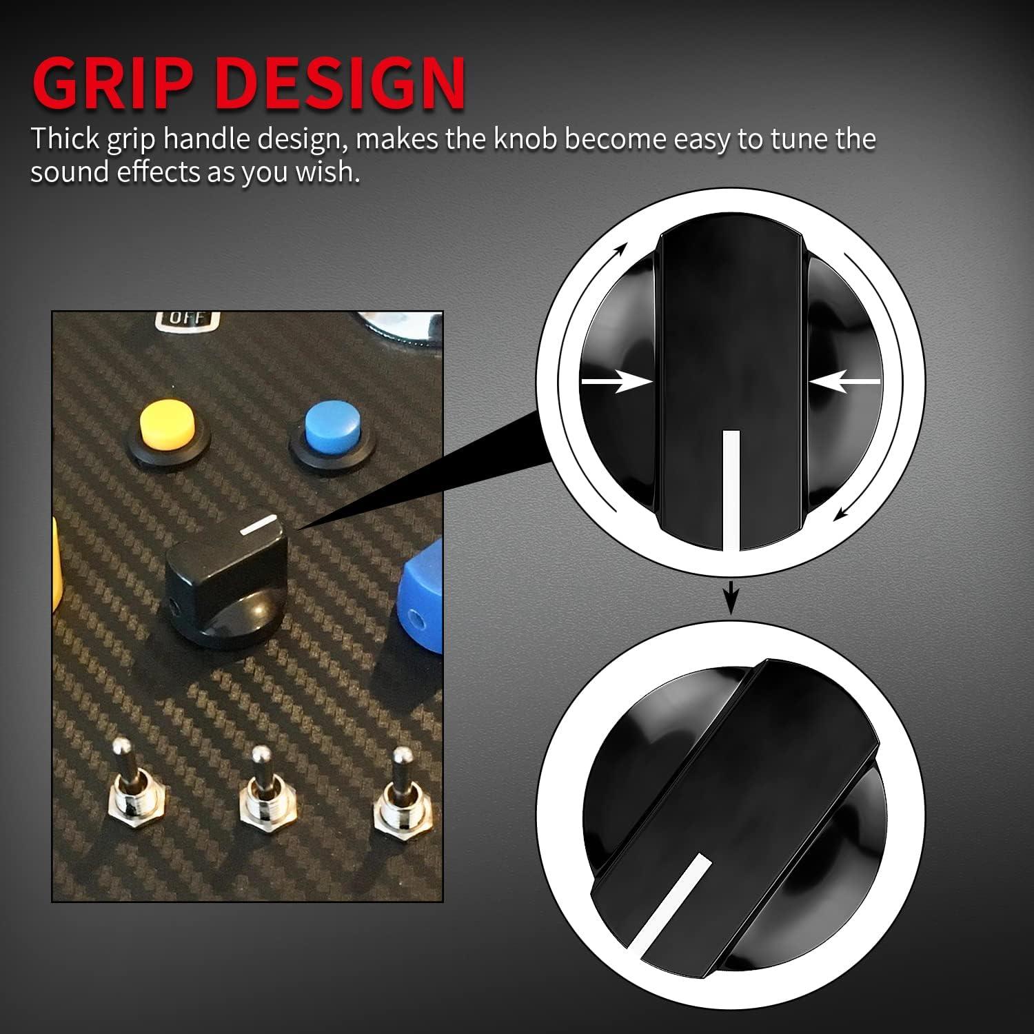 Perillas de Pedal de Guitarra DAIERTEK 6.35mm 12PCS Negro